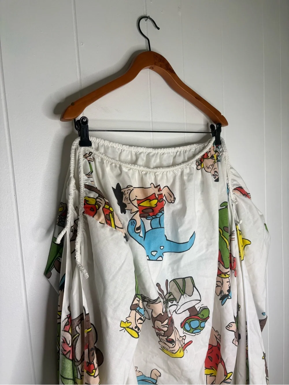 Vintage Y2K Flintstones Bedsheet Size Twin Bedding Cartoon Printed 90’s Rare